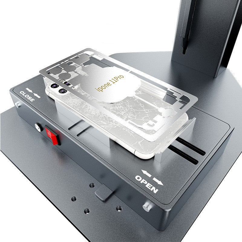 TBK 203R Smart Auto-Centering Fixture | Phone Screen Removal, Apple Back Cover Die, Aluminum, 205×110mm