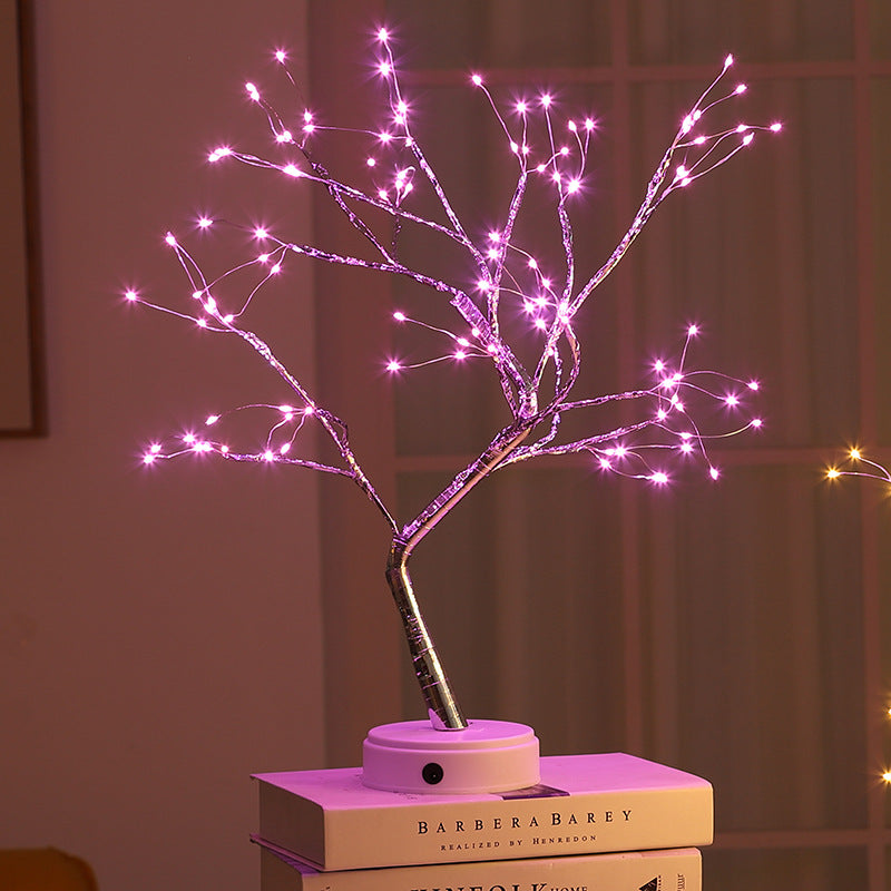 USB LED Bonsai Tree Night Light | Bendable Copper Wire Branches | 48×53cm | 36 & 108 LED | Always-On | Indoor & Outdoor | Colourful, Pink, Pearl, Warm White | Single & Twin Pack