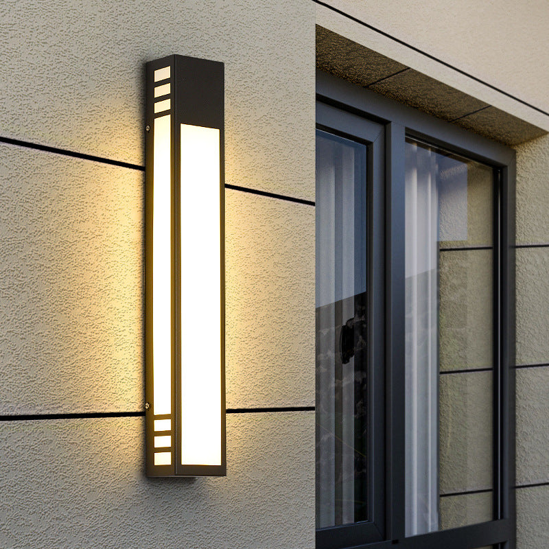 Modern Chinese Stainless Steel Outdoor Wall Lamp | PMMA Shade, Warm & Cool White, 111-240V, Courtyard & Garden