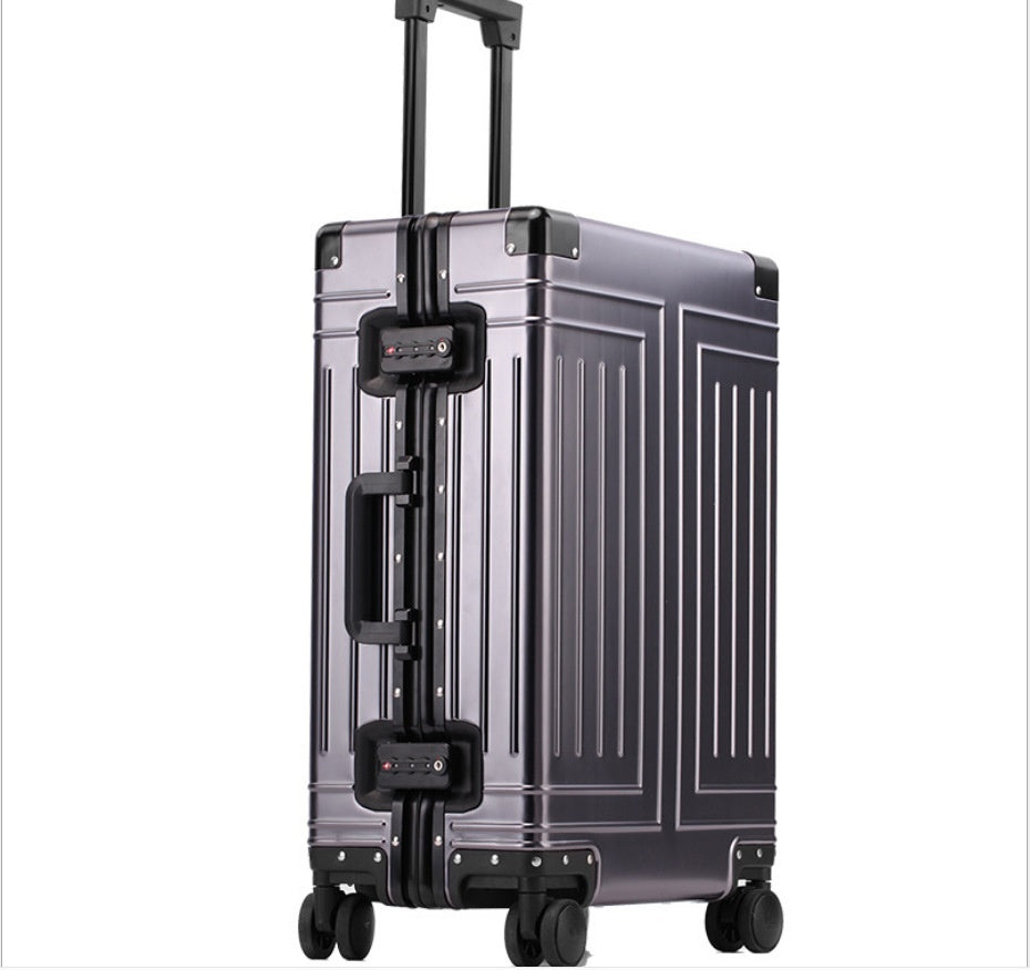 Aluminum-Magnesium Alloy Hardshell Trolley Suitcase | 20"-28", Universal Wheels, Waterproof, 16 Colors