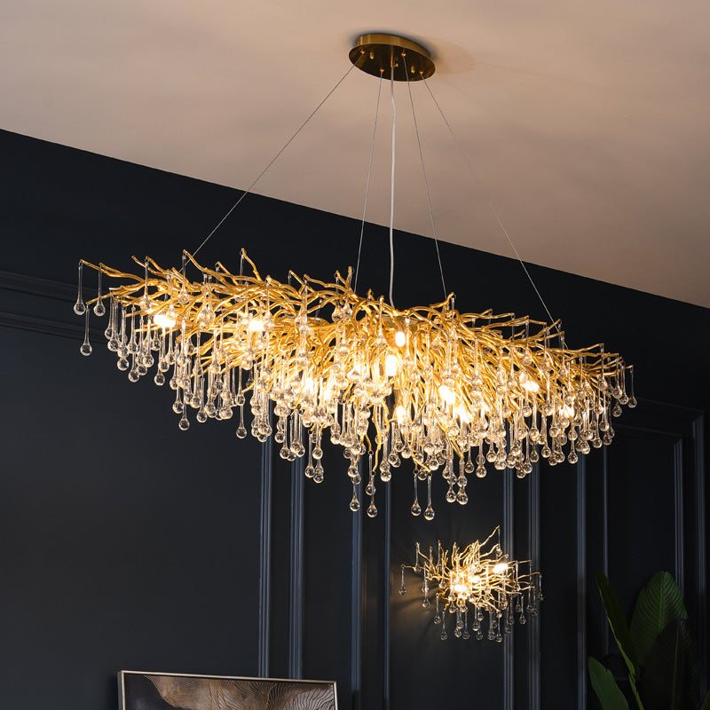 YST01 Postmodern Water Drop Crystal LED Chandelier | Aluminum, Smart Control, 10 Sizes, EU CE, 220V