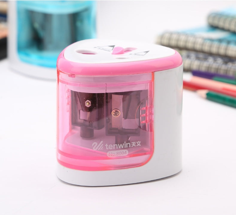 Automatic Electric Pencil Sharpener | Child-Safe | ABS+PC | 50×50×50mm | Fits 6–8mm Pencils | 3 Colours