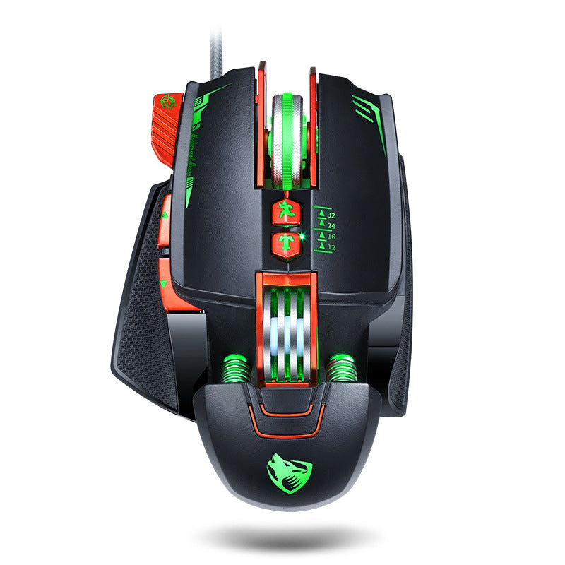 Thunder Wolf V9 Wired Gaming Mouse | 6 Buttons | 2500 DPI | Touch Scroll Wheel | Ergonomic | USB 1.5m | Black & Grey