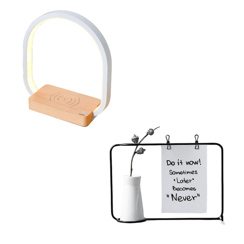 Wireless Charging Multifunctional Desk Lamp | Eye Protection | USB | Metal Shade | Bedside & Office | European Style
