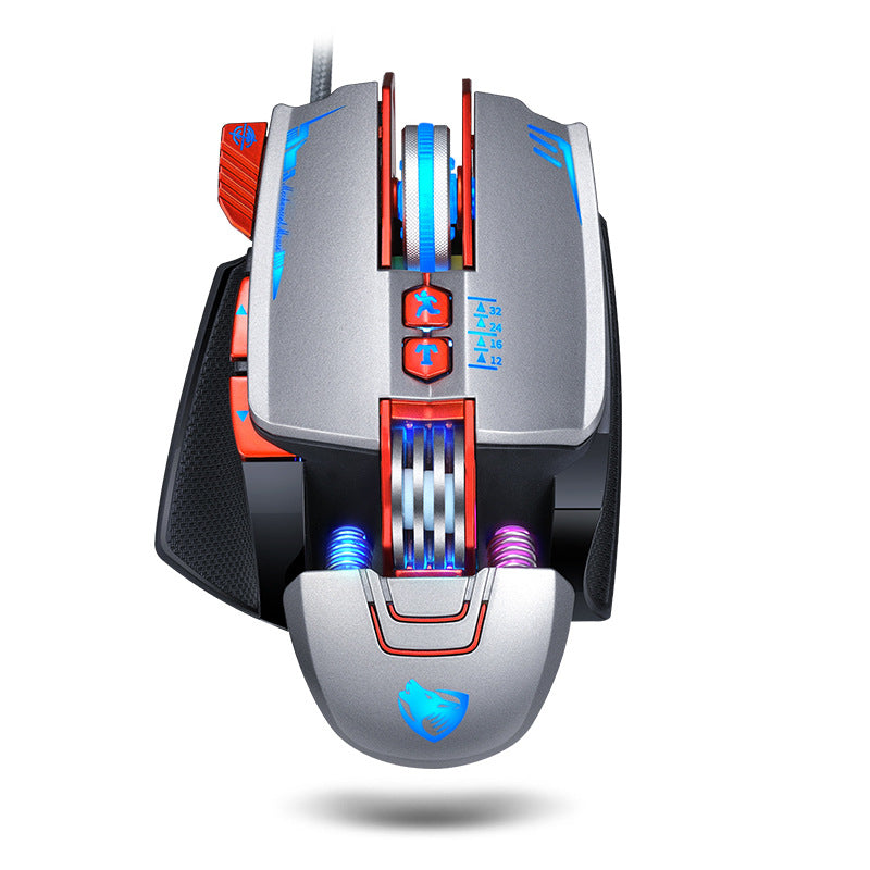 Thunder Wolf V9 Wired Gaming Mouse | 6 Buttons | 2500 DPI | Touch Scroll Wheel | Ergonomic | USB 1.5m | Black & Grey