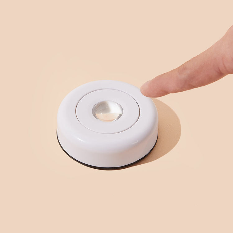 Battery-Powered LED Tap Puck Light | 68×68×25mm | ABS | 3×AAA | Magnetic & Adhesive Mount | Closet, Cabinet, Kitchen & Bedroom | 5 Light Colours | Wireless Night Light