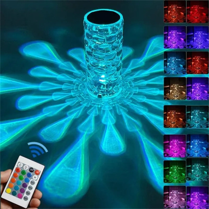 Teardrop Crystal Acrylic Atmosphere Lamp | Droplet Shadow Effect | Touch Control | RGB 16-Colour & 3-Colour | USB & Rechargeable | Nordic Style | Bedroom & Home Decor