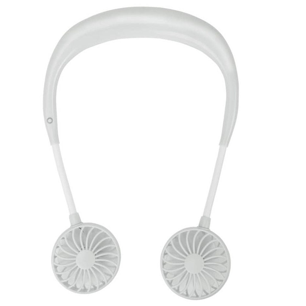 3-in-1 Portable Neck & Desktop Fan | 2000mAh | 3 Speeds | 4–12hr Runtime | Micro USB | Alarm Clock Style | Emerald, Pink, Sky Blue, Pearl White & Black