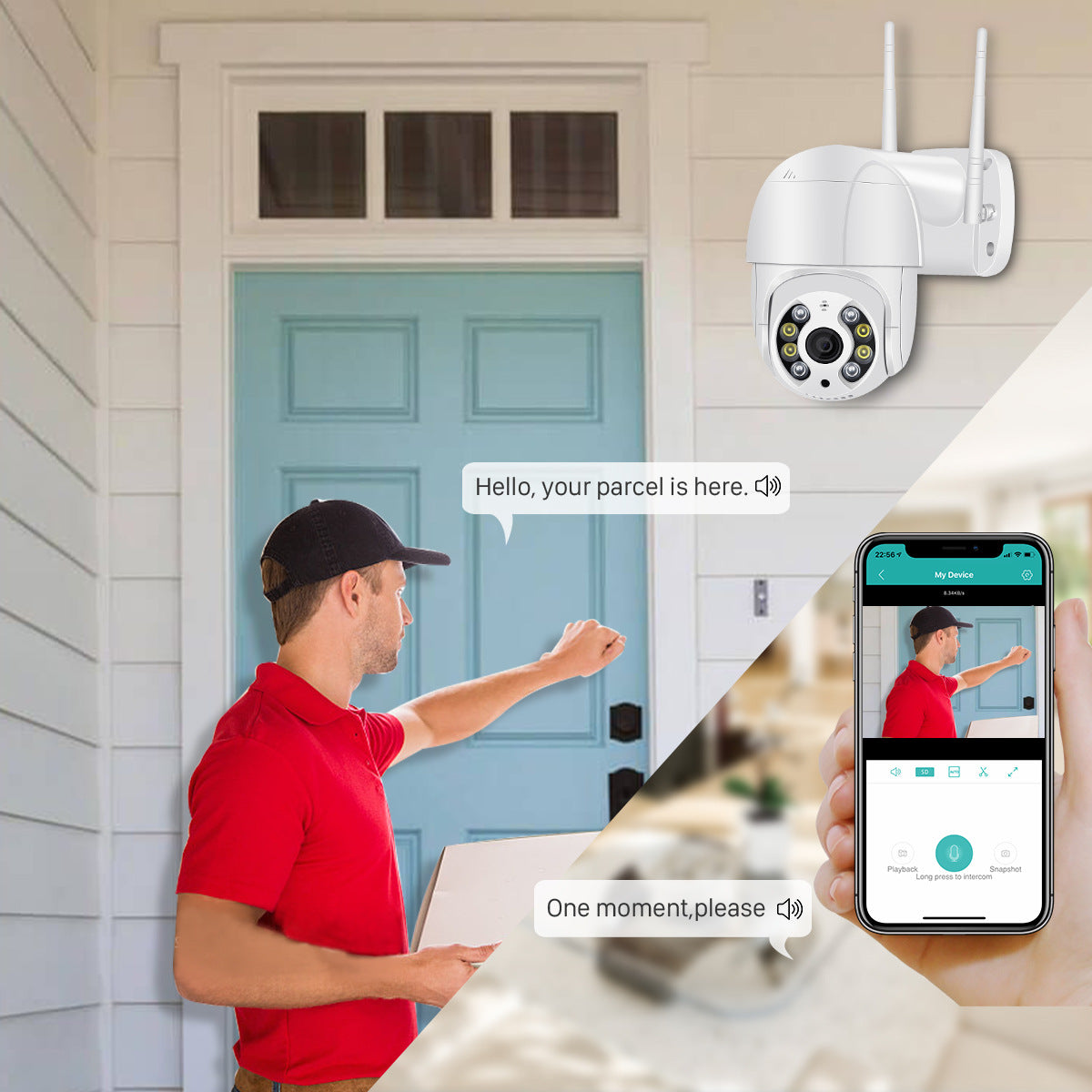 Outdoor WiFi Dome Security Camera | 1080p Full HD | IP66 Waterproof | PTZ | Night Vision | AU/EU/UK/US