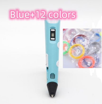 3D Printing Pen with PLA Filament | Adjustable Temp & Speed | LED Indicator | 185×45×10mm | Blue, Pink, Purple, Yellow & Camouflage | US/UK/EU/AU/USB | Pen & Filament Bundles