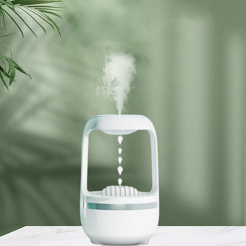 Anti-Gravity Water Drop Humidifier | 500ml | 50–80ml/h | Type-C USB | CE RoHS FCC | Black & White