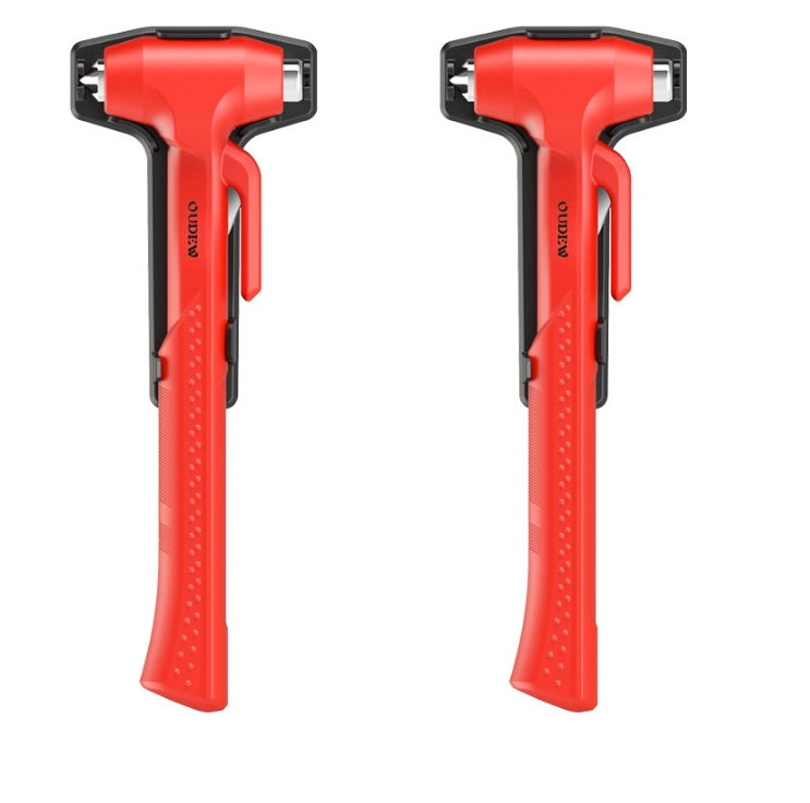 Car Emergency Safety Hammer | Window Breaker & Seatbelt Cutter | ABS + High Carbon Steel | Black & Red