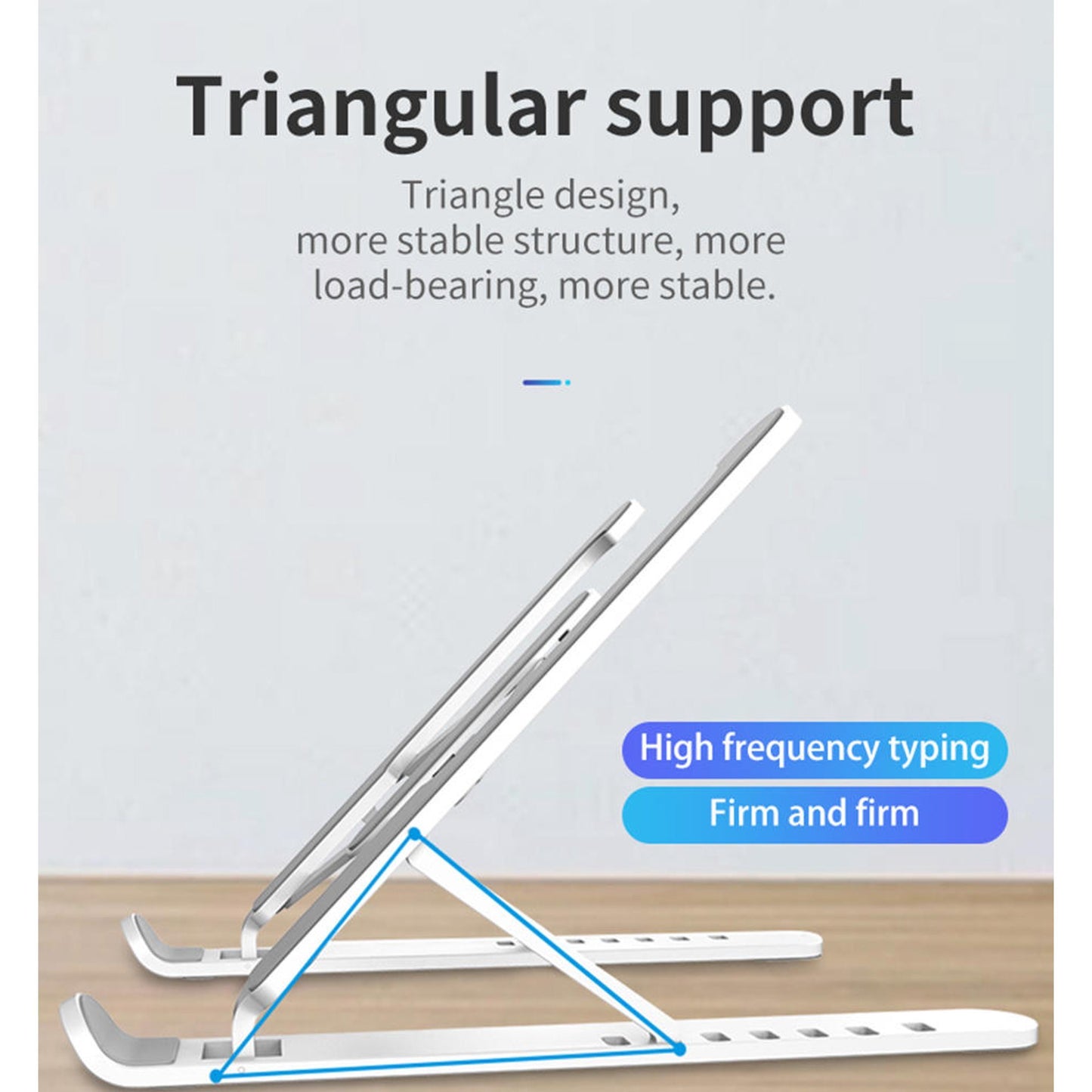 Foldable Laptop Stand | 6-Height Adjustment | Hollow Cooling | ABS | 11–17" | Black & White