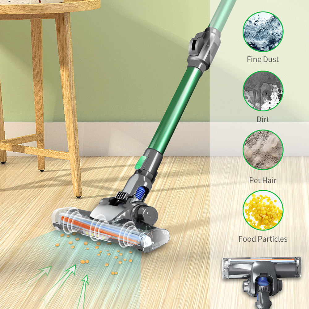 Cordless Handheld Vacuum Cleaner | 150W Dual Motor | 9KPa | HEPA | Mite Removal | Pet Hair | Foldable | Green