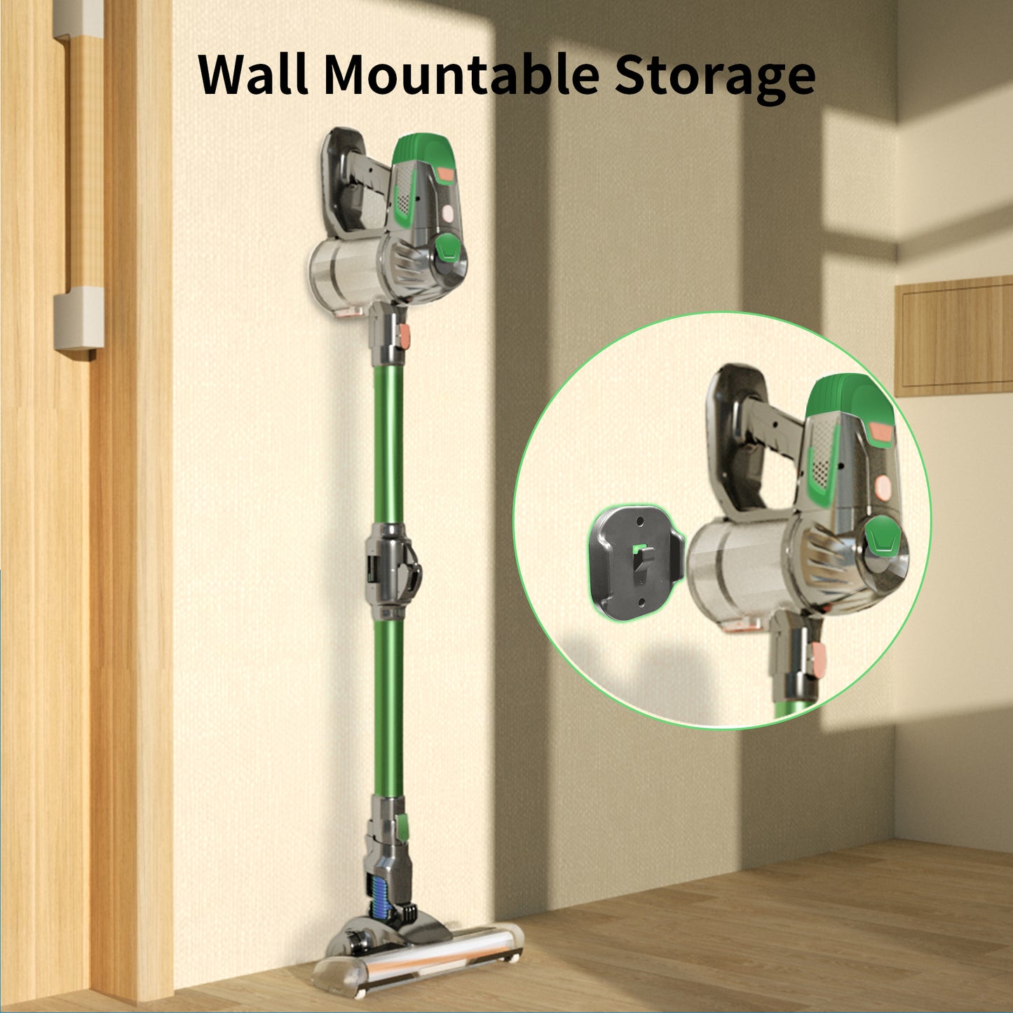 Cordless Handheld Vacuum Cleaner | 150W Dual Motor | 9KPa | HEPA | Mite Removal | Pet Hair | Foldable | Green