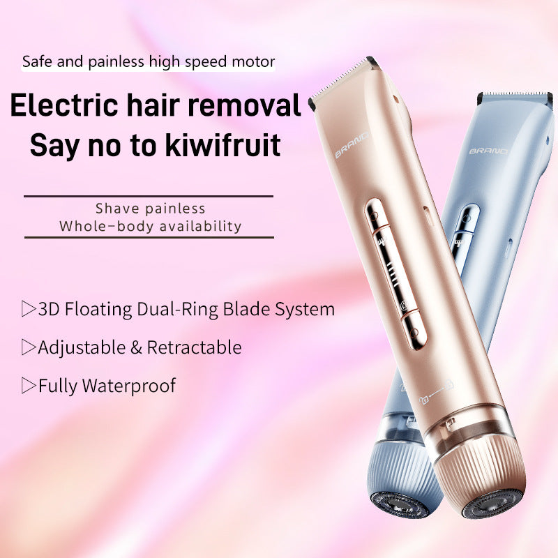 2-in-1 Women's Electric Shaver & Epilator | IPX7 Waterproof | USB Rechargeable | Full Body | Legs, Underarms & Bikini | Hypoallergenic | Wet & Dry | Pink & Blue