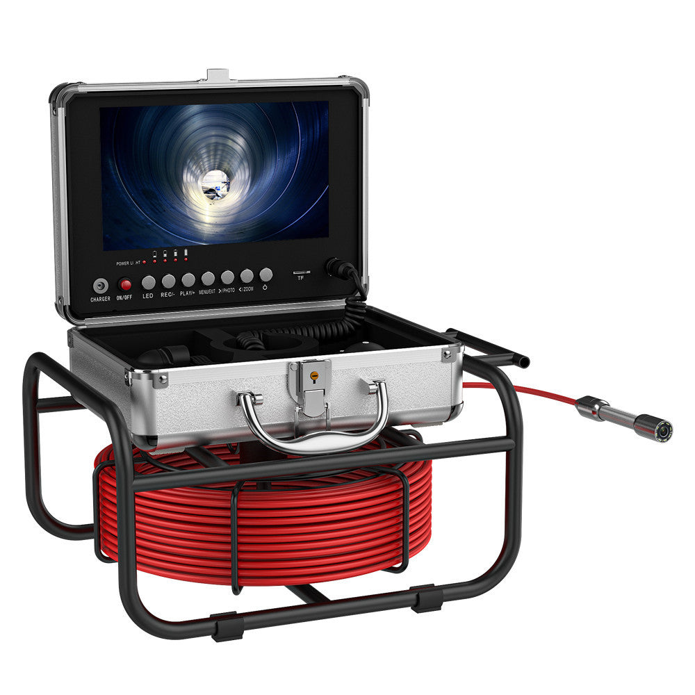 F951DC17 Pipeline Inspection Endoscope Camera | Stainless Steel Probe, 20-50M Cable, AU/EU/UK/US Plug