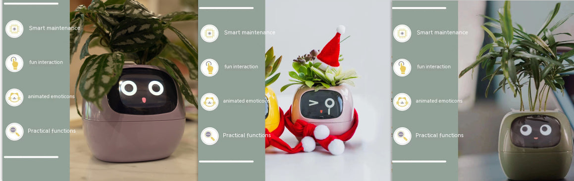 Smart AI Electronic Plant Pot – 7 Sensors, 49+ Expressions & Intelligent Water Monitor