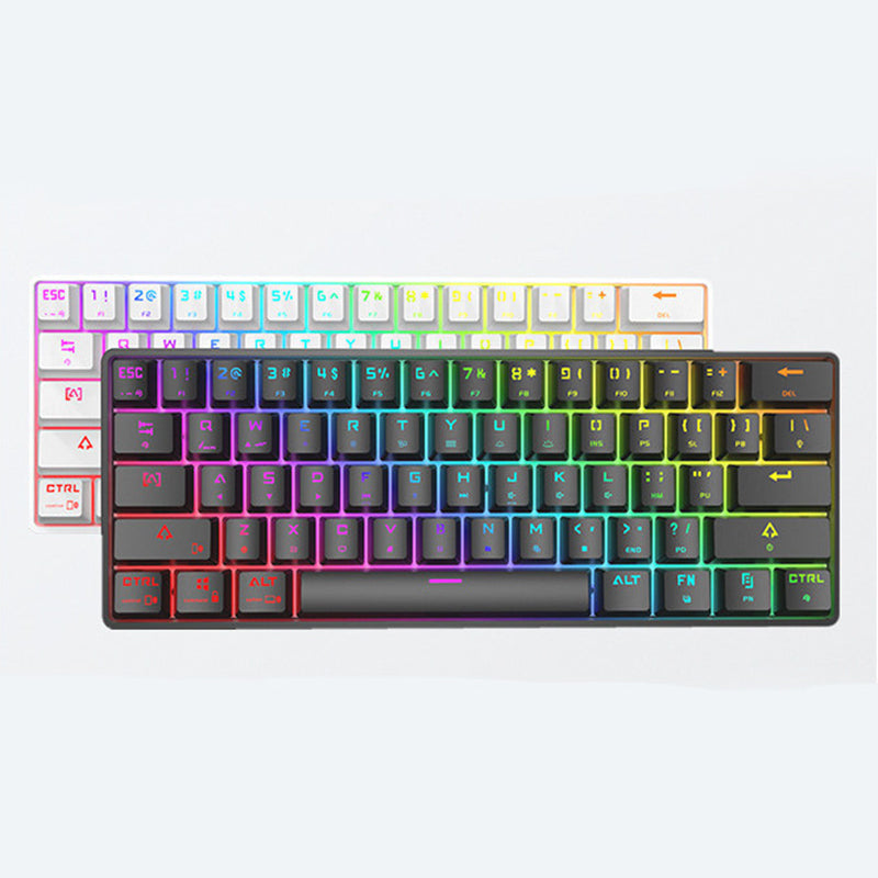 Wireless Bluetooth Mechanical Keyboard | Colorful PBT Keycaps | 29.5×11×4cm | 10m Range | Desktop, Laptop & Tablet | Black & White