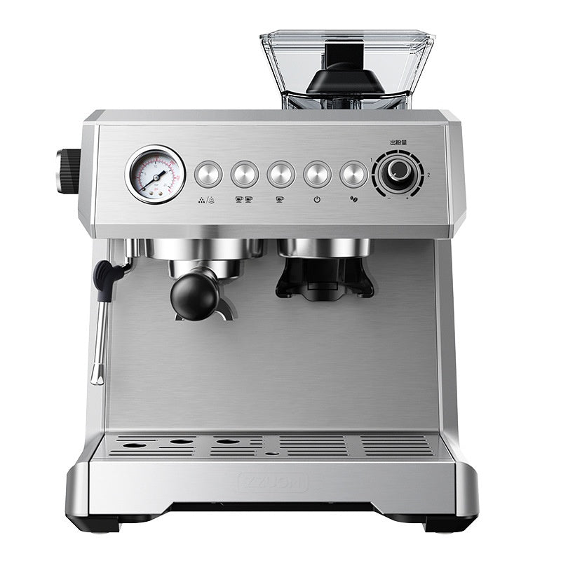 20 BAR Fully Automatic Espresso Machine | Built-in Grinder, 1350W, 2L Tank, Steam Frother, EU Plug, Silver Gray