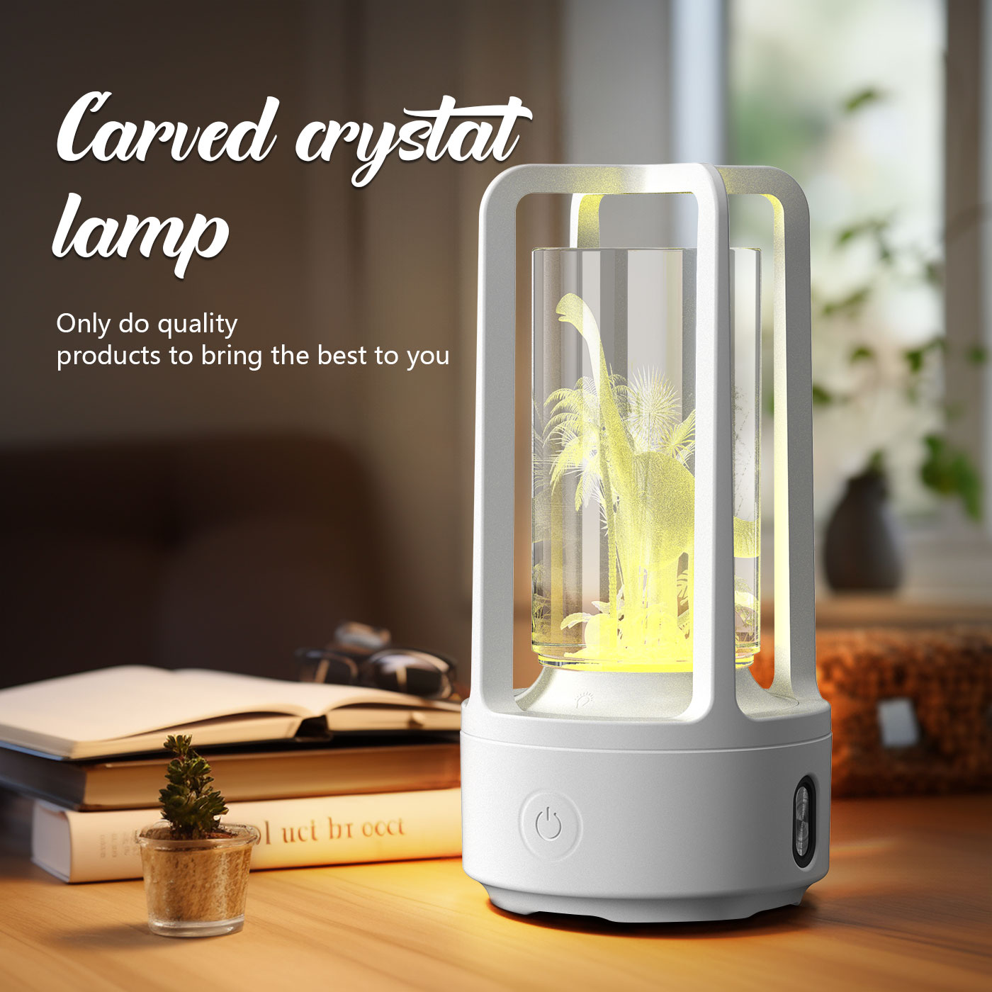 2-in-1 Bluetooth Speaker & LED Night Lamp | Acrylic & Crystal | Touch Sensor | 2,500mAh | 5W | Wireless Charging | 13 Motifs | Black & White | Valentine's Day Gift | Home & Party Decor