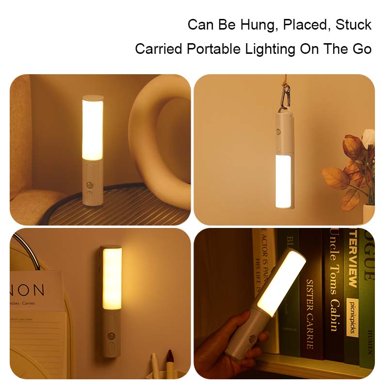 Motion Sensor LED Night Light | PIR | 3m Range | 100° Sensing | 350° Rotatable | 3 Colour Temps | Dimmable | Battery & USB Rechargeable | Gray & White