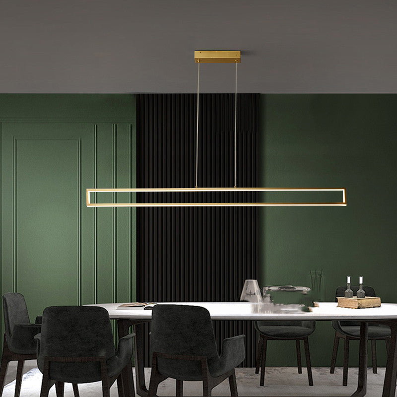 Full Copper & Silicone Strip Linear LED Bar Chandelier | 101cm & 121cm, Dual-Color, 111-240V, 20-25㎡