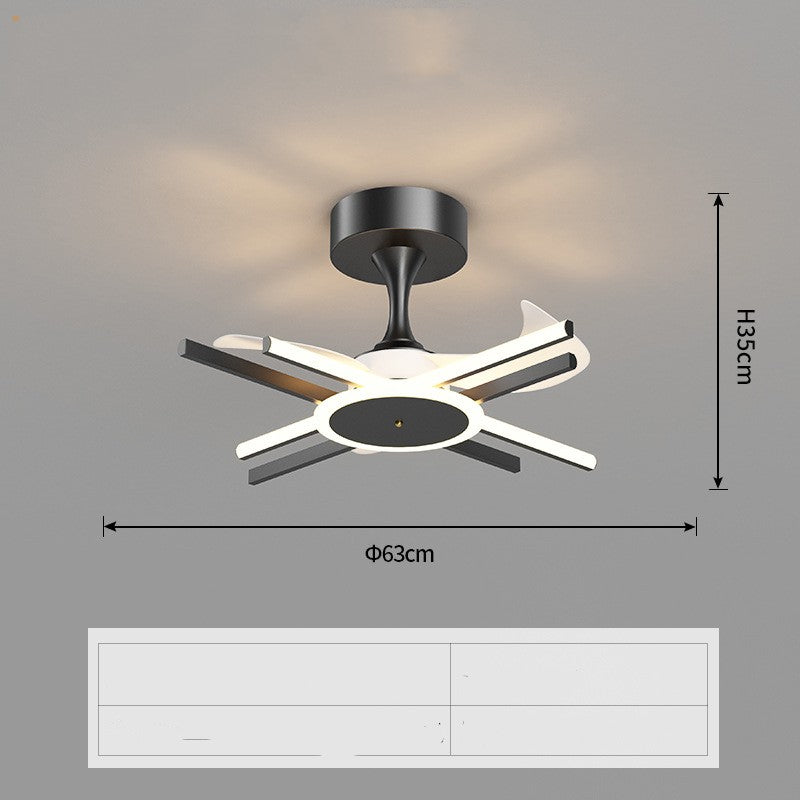 Nordic Light Luxury Iron LED Ceiling Fan Lamp | 3 Sizes 63-100cm, Black & Black Gold, Living Room & Bedroom
