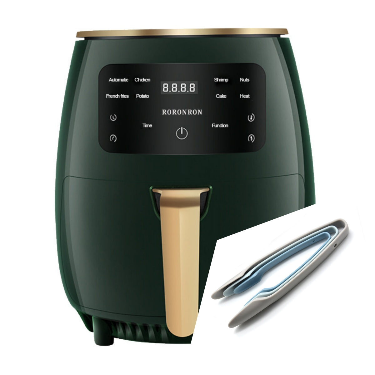 1400W Smart Touch Air Fryer | Stainless Steel | Touch Control | Auto Shut-Off | 305×305×345mm | EU & UK Plug | Black, Green & Red | Home Kitchen