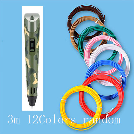 3D Printing Pen with PLA Filament | Adjustable Temp & Speed | LED Indicator | 185×45×10mm | Blue, Pink, Purple, Yellow & Camouflage | US/UK/EU/AU/USB | Pen & Filament Bundles