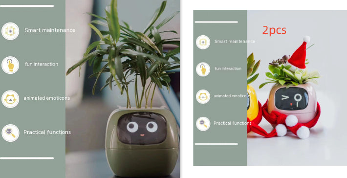Smart AI Electronic Plant Pot – 7 Sensors, 49+ Expressions & Intelligent Water Monitor