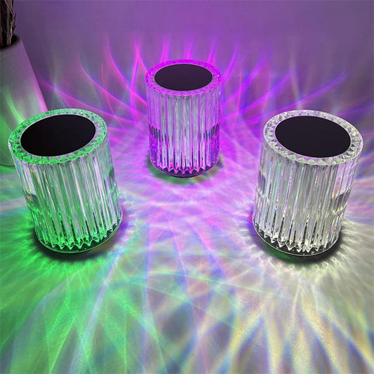 Faux Crystal RGB LED Desk Lamp | 5W | ≤36V | Ø9cm × H13cm | Acrylic | Touch & Remote | 3-Colour & 16-Colour | Bedroom, Living Room & Office Atmosphere Light