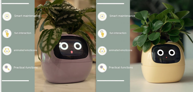 Smart AI Electronic Plant Pot – 7 Sensors, 49+ Expressions & Intelligent Water Monitor