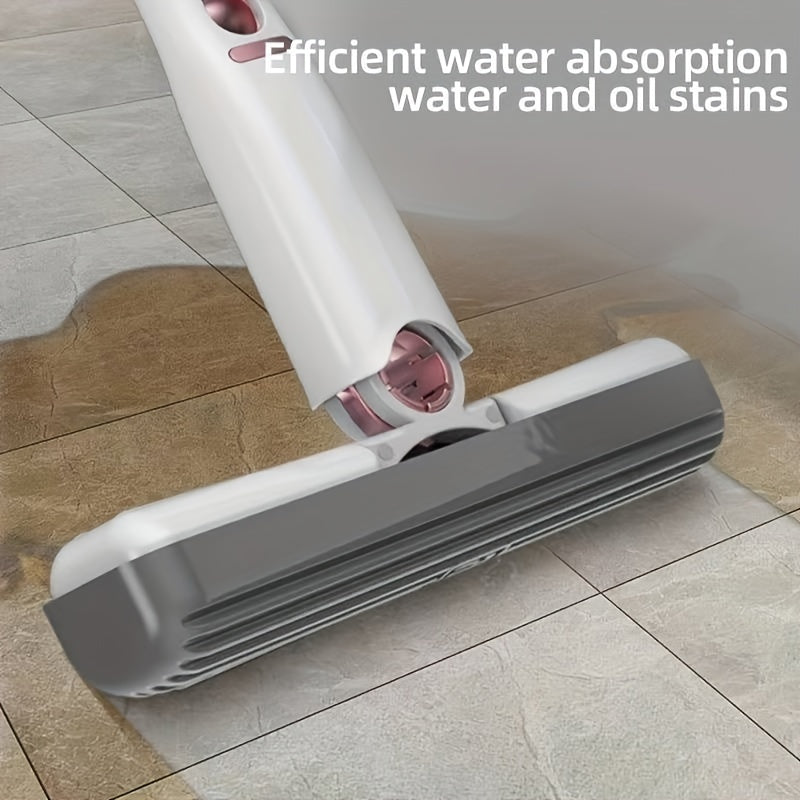 Self-Squeeze Portable Mini Mop | 180° Wringer | Wet & Dry | Sponge Head | Desk, Floor & Glass Cleaner