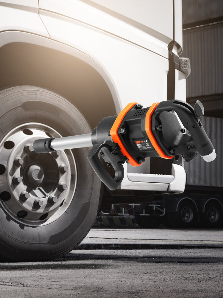 VEVOR 1" Air Impact Wrench | 3160 ft-lbs Reverse Torque, 8" Extended Anvil, Pneumatic Impact Gun & Case