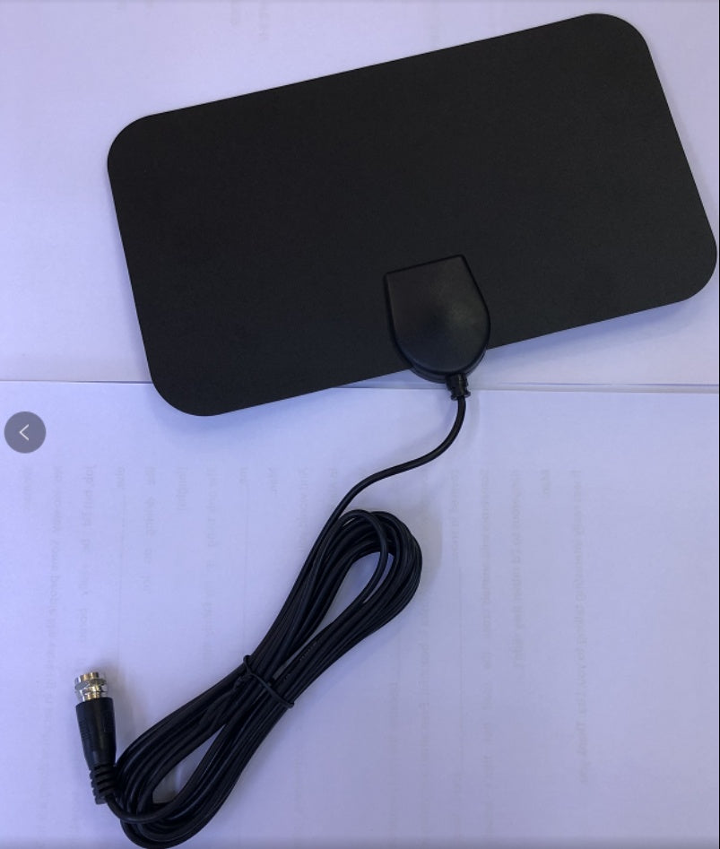 DVB-T2 Indoor HDTV Digital TV Antenna | 1080p | 80-Mile Range | 10dB Gain | 3m Cable | F-to-IEC Adapter | 140×240mm | EU, US & Japan | Single, Twin & Amplified