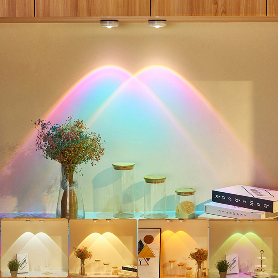 Battery-Powered LED Tap Puck Light | 68×68×25mm | ABS | 3×AAA | Magnetic & Adhesive Mount | Closet, Cabinet, Kitchen & Bedroom | 5 Light Colours | Wireless Night Light
