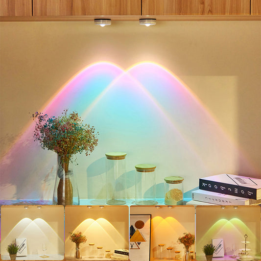 Battery-Powered LED Tap Puck Light | 68×68×25mm | ABS | 3×AAA | Magnetic & Adhesive Mount | Closet, Cabinet, Kitchen & Bedroom | 5 Light Colours | Wireless Night Light