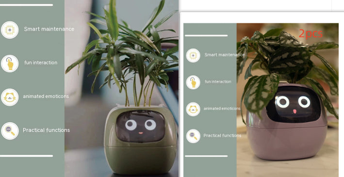 Smart AI Electronic Plant Pot – 7 Sensors, 49+ Expressions & Intelligent Water Monitor