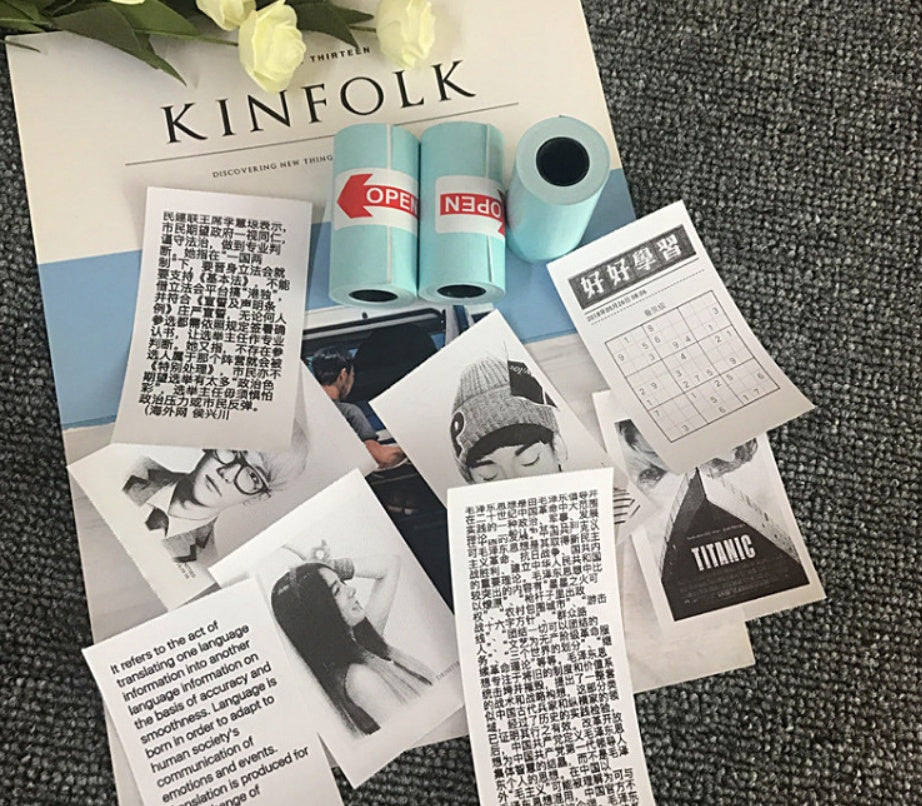 Mini Thermal Printer Paper Refills | Regular, Sticker & Label | Multiple Colours | 3 & 6 Roll Packs