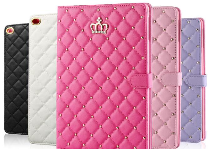 PU Leather iPad Case | Crown Design | PC Back | 8 Models | 5 Colours | iPad Mini, Air & Standard