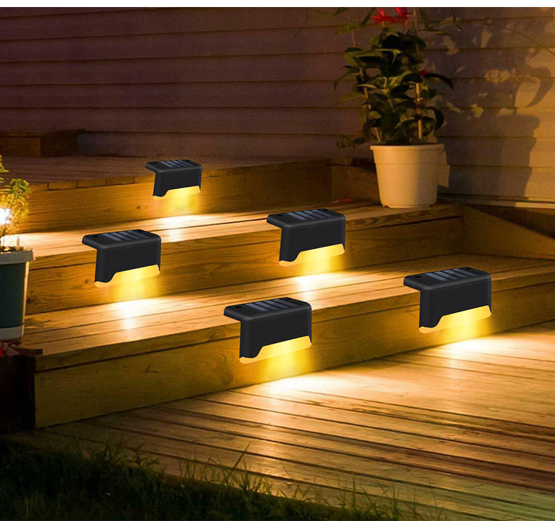 Solar Courtyard Stair Step Light | IP55 Waterproof | 0.2W | ABS | Warm White & Cool White | 75×44×42mm | Black | Garden, Pathway & Staircase | 1, 4, 8 & 20pc Packs