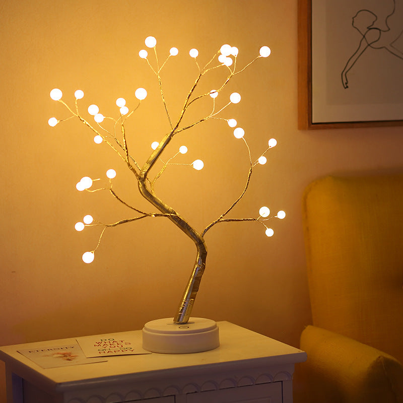 USB LED Bonsai Tree Night Light | Bendable Copper Wire Branches | 48×53cm | 36 & 108 LED | Always-On | Indoor & Outdoor | Colourful, Pink, Pearl, Warm White | Single & Twin Pack