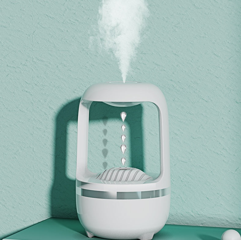 Anti-Gravity Water Drop Humidifier | 500ml | 50–80ml/h | Type-C USB | CE RoHS FCC | Black & White