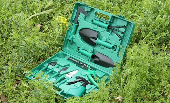 Garden Tool Set | Iron Head & Plastic Handle | Single, 5-Piece & 10-Piece Sets | Green & Purple | Trowel, Rake & More | Lightweight & Durable | Home Garden & Planting