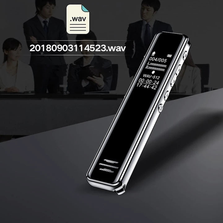Digital Voice Recorder Pen | One-Button Recording | WAV | LCD | Bidirectional Mic | 5m Range | 1200 Min | USB 2.0 | 8GB, 16GB & 32GB | Black | Q22
