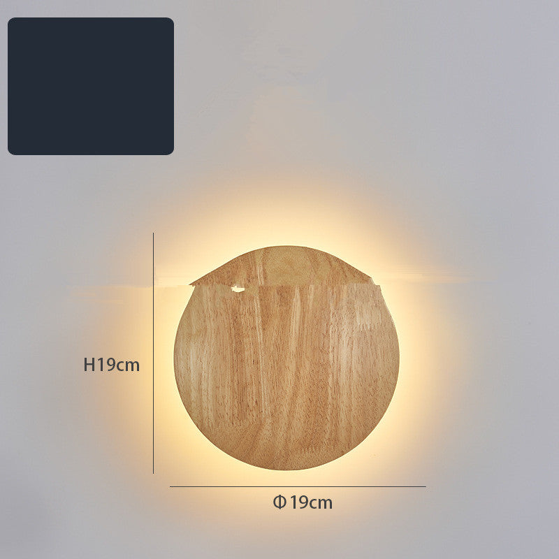 Wooden Log Art LED Wall Lamp | AC220V | Warm & White Light | Round & Oval | S & M | D250mm | Modern Minimalist | Bedroom & Living Room