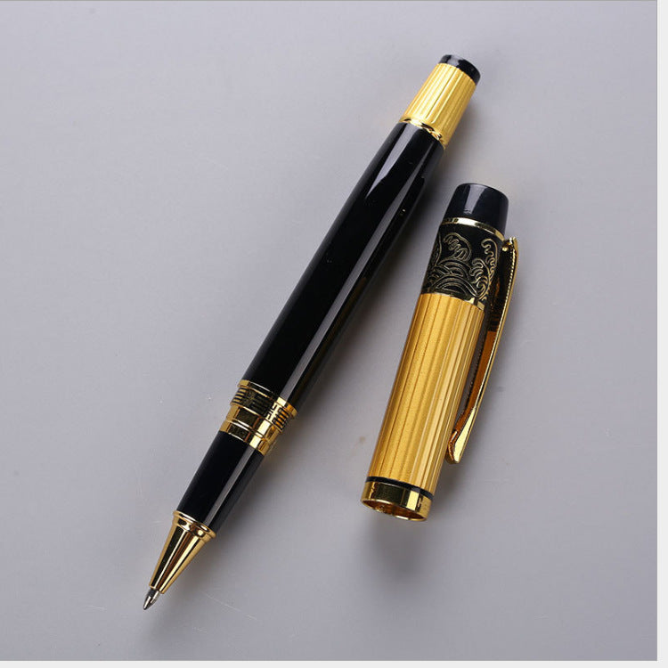 Metal Fountain Pen | Iridium Nib | Piston Ink System | Smooth Writing | Students & Gift | Black