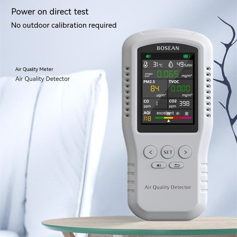 High-Precision Formaldehyde Detector & Indoor Air Quality Tester | 0.001mg/m³ Accuracy, 320×240 Display