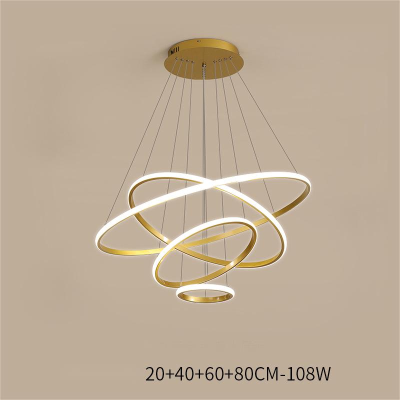 Gold Smart LED Chandelier | Aluminium Alloy | 54W–108W | Tricolor Dimming & Smart Control | Living Room, Dining Room & Bedroom